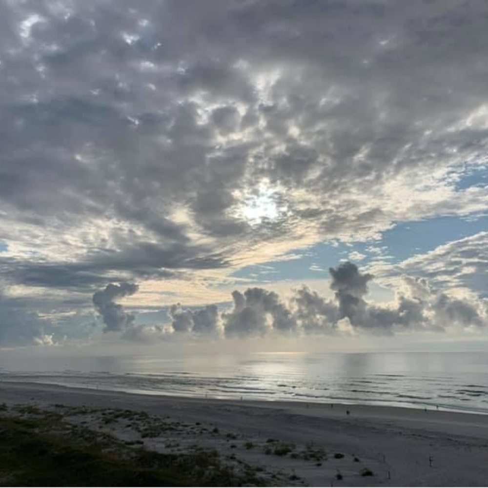 Original one of a kind Framed Beach Cloudscape Art Print